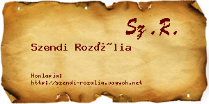 Szendi Rozália névjegykártya