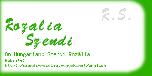 rozalia szendi business card